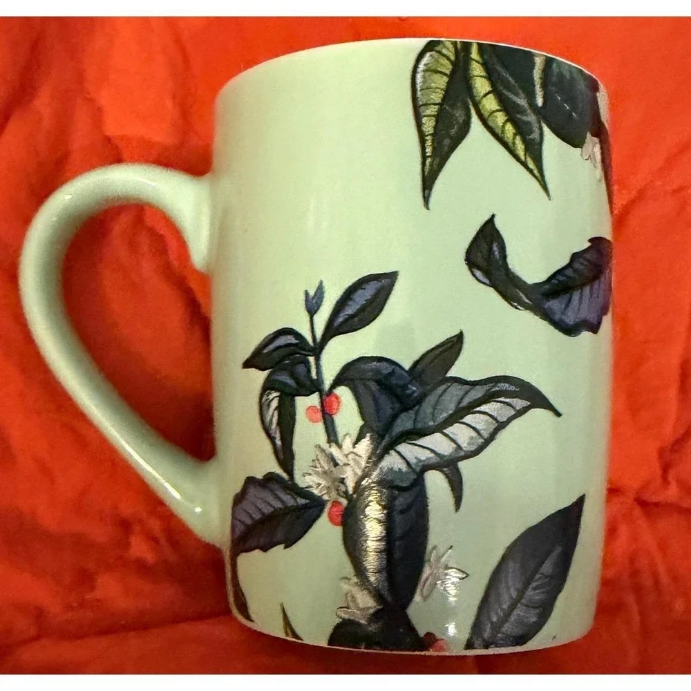 Starbucks 2021 Mint Green Floral 10oz Coffee Tea Cup Mug Mermaid Siren Logo EUC